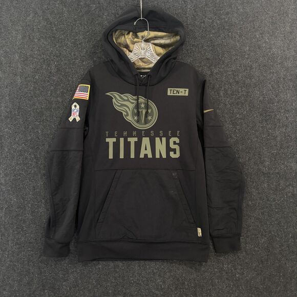 Tennessee Titans Hoodie Men's Small Black Green Salute to Service Nike Dri Fit - Picture 1 of 11